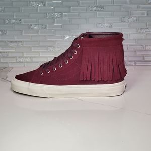 VANS Sk8-Hi Moc Fringe Suede Burgundy Sneakers